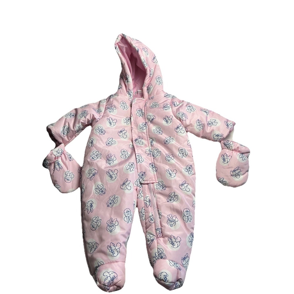 Disney Baby Snow Suit MinniePink With Mittens Size 3 Months